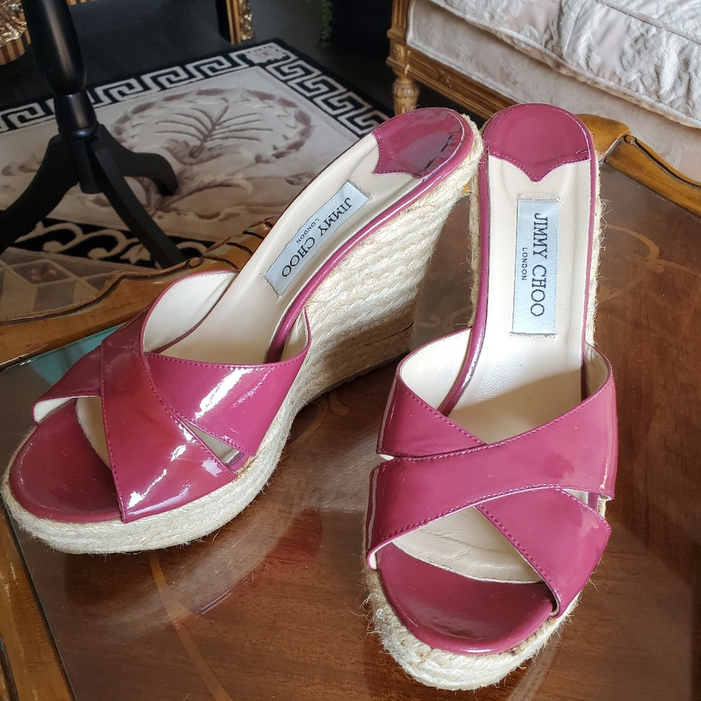 Jimmy Choo Size 41 Fuscia Wedge
